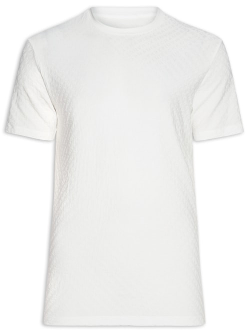 Camiseta Masculina Regular Fit Monograma – Branco