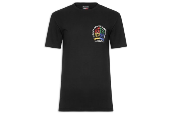 Camiseta Masculina Regular Fit Pop Bordada - Preto