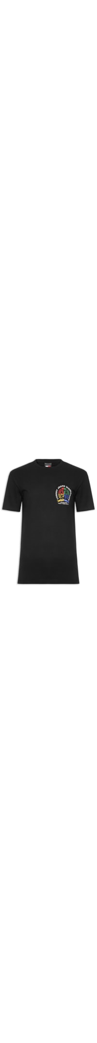 Camiseta Masculina Regular Fit Pop Bordada - Preto