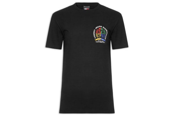 Camiseta Masculina Regular Fit Pop Bordada - Preto