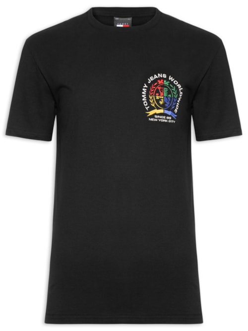 Camiseta Masculina Regular Fit Pop Bordada – Preto