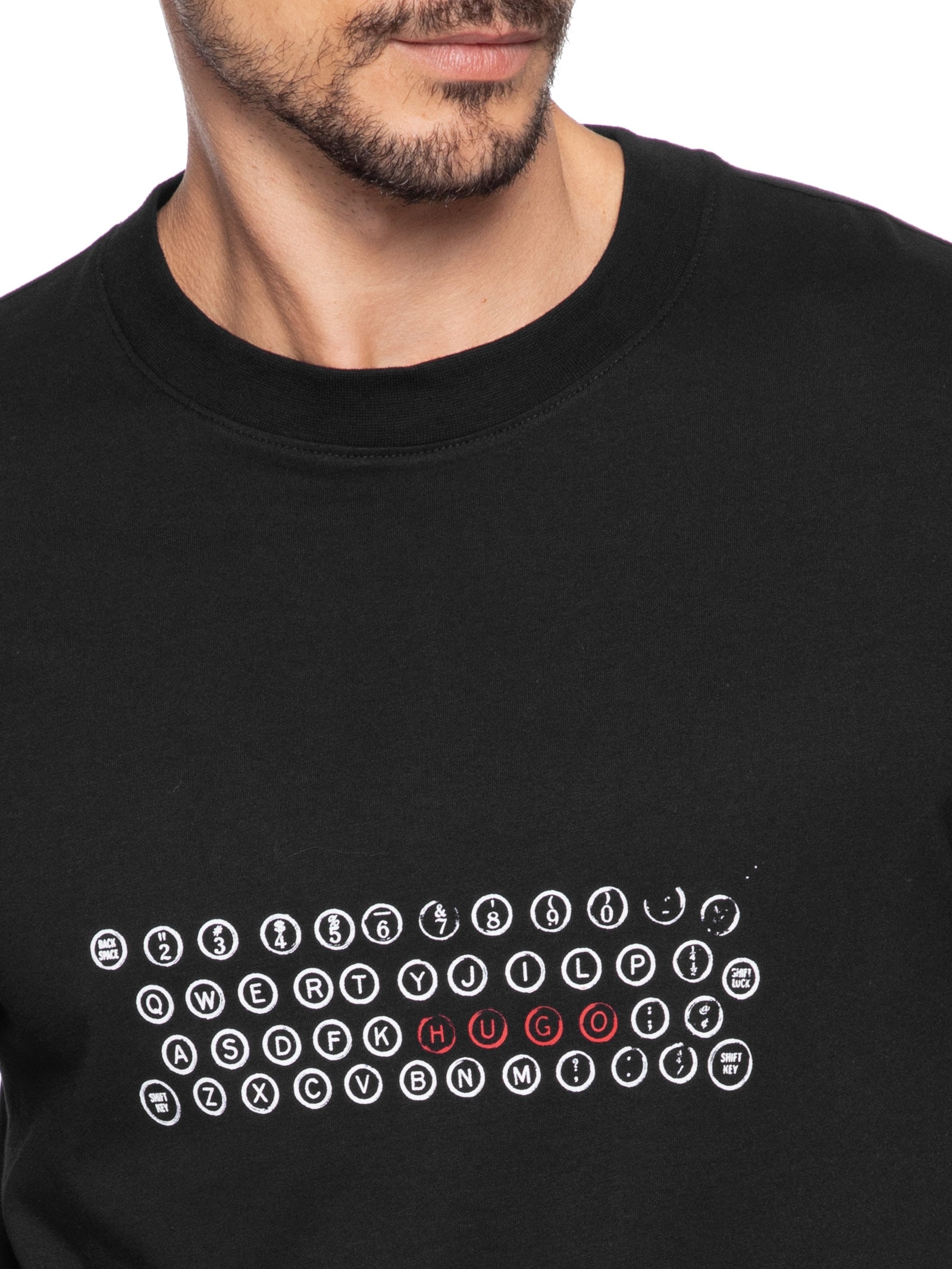 Camiseta Masculina Regular Fit Printed Artwork Deyss Preto Hugo