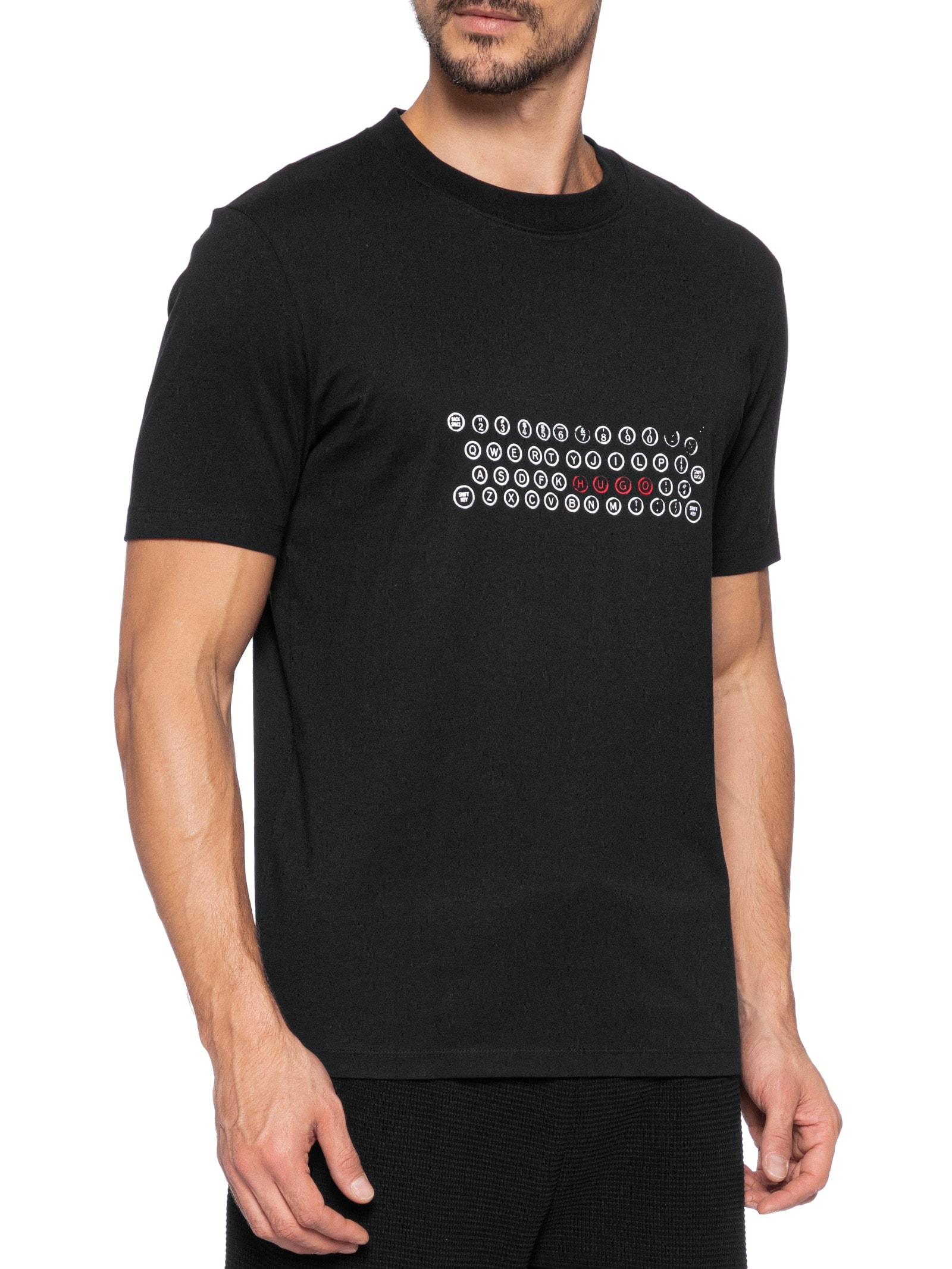 Camiseta Masculina Regular Fit Printed Artwork Deyss Preto Hugo