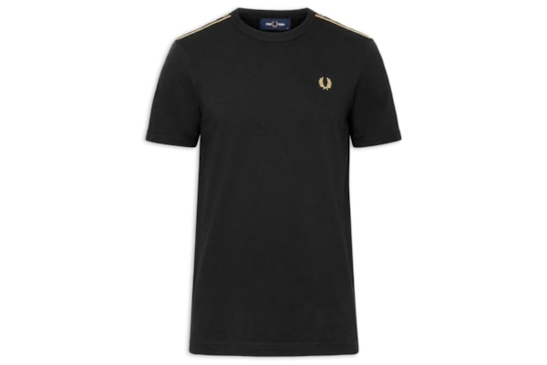 Camiseta Masculina Regular Fit Punho Twin Tipped Em Algodão - Preto