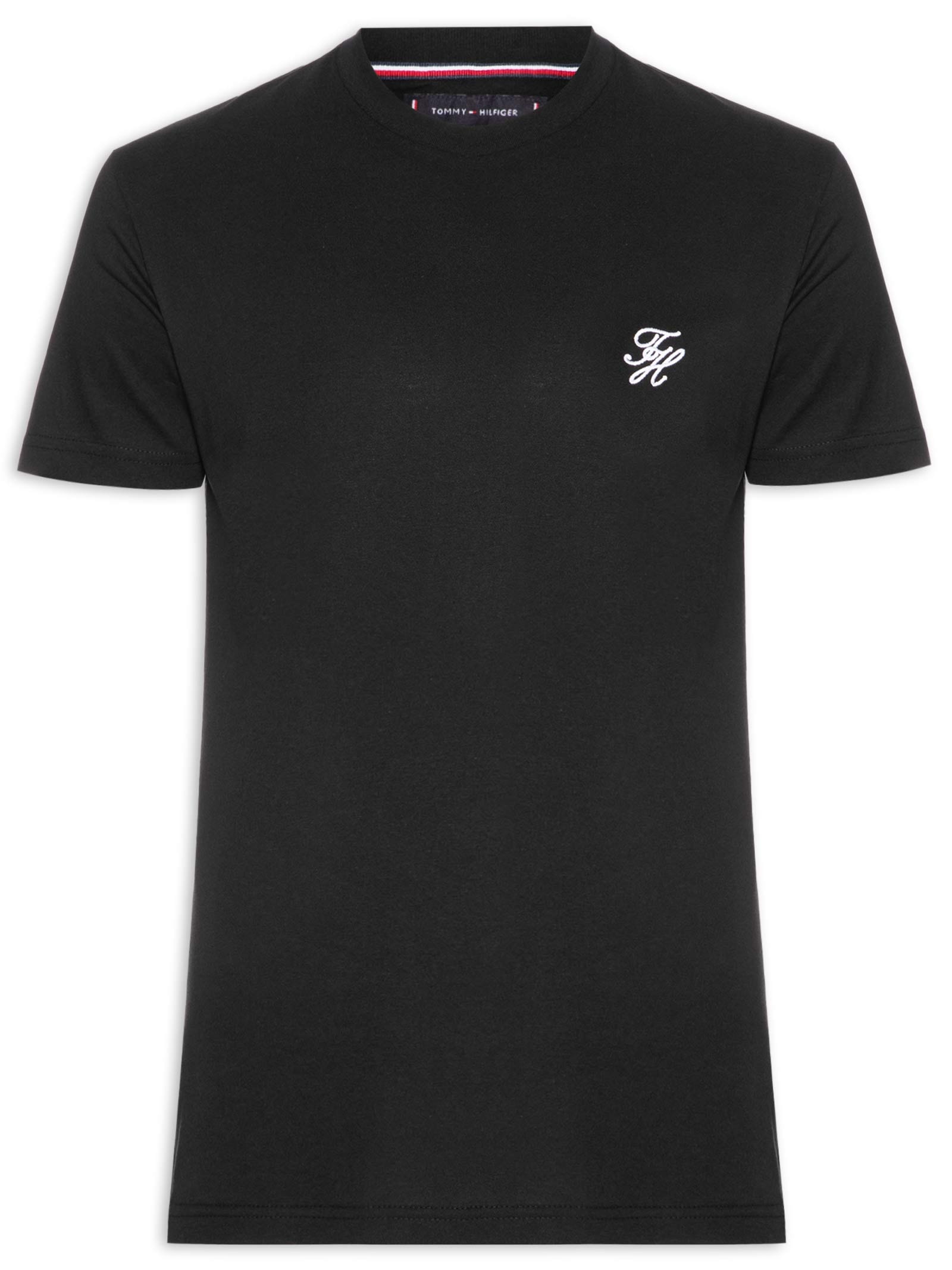 Camiseta Masculina Regular Fit Script Monogram Preto Tommy Hilfiger