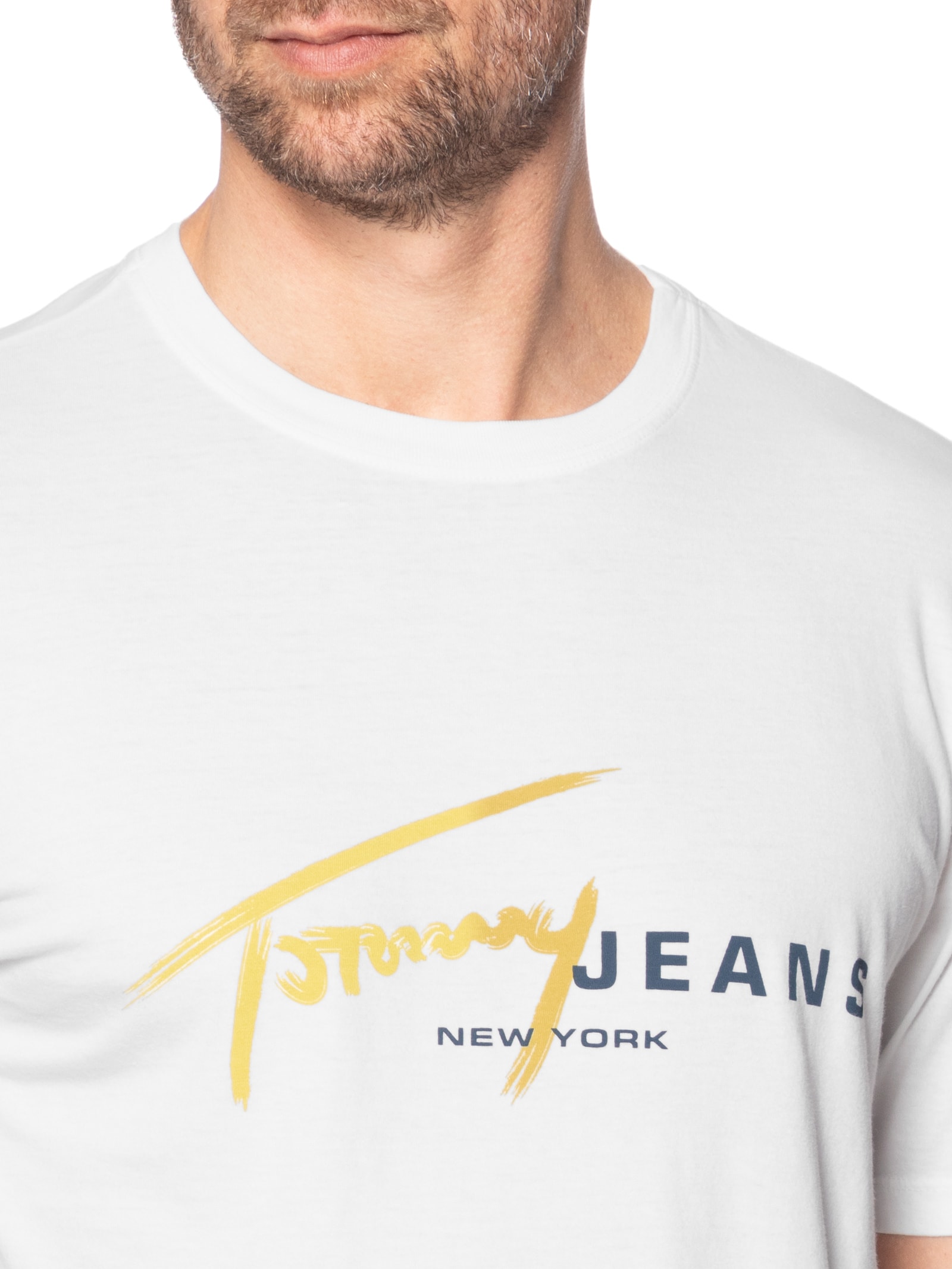 Camiseta Masculina Regular Fit Signature Dna Branco Tommy Jeans