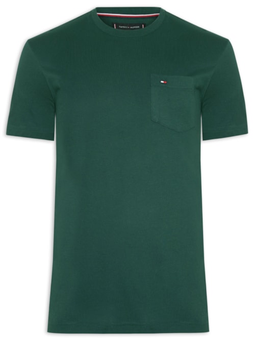 Camiseta Masculina Regular Fit Solid Pocket – Verde
