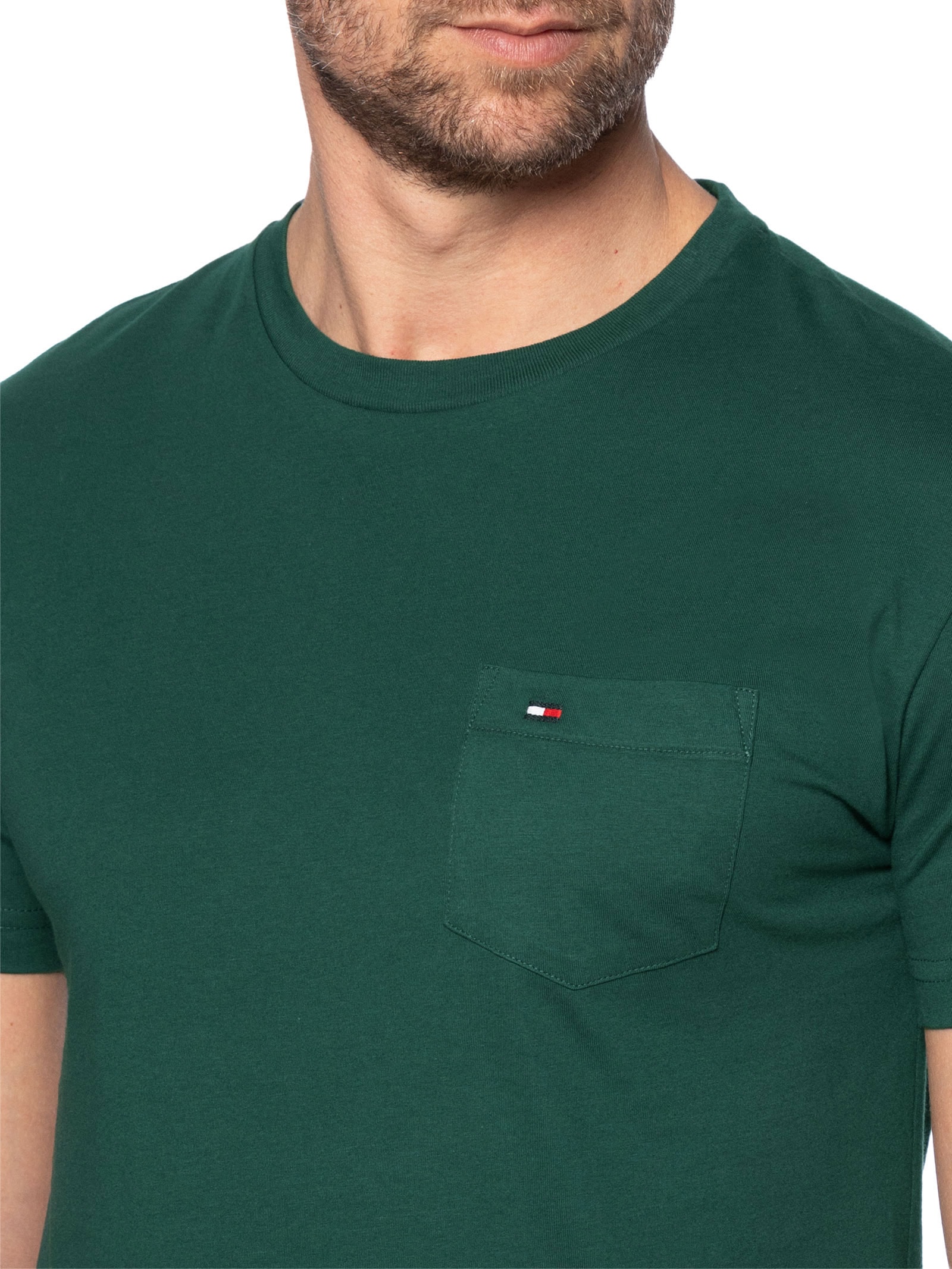 Camiseta Masculina Regular Fit Solid Pocket Verde Tommy Hilfiger