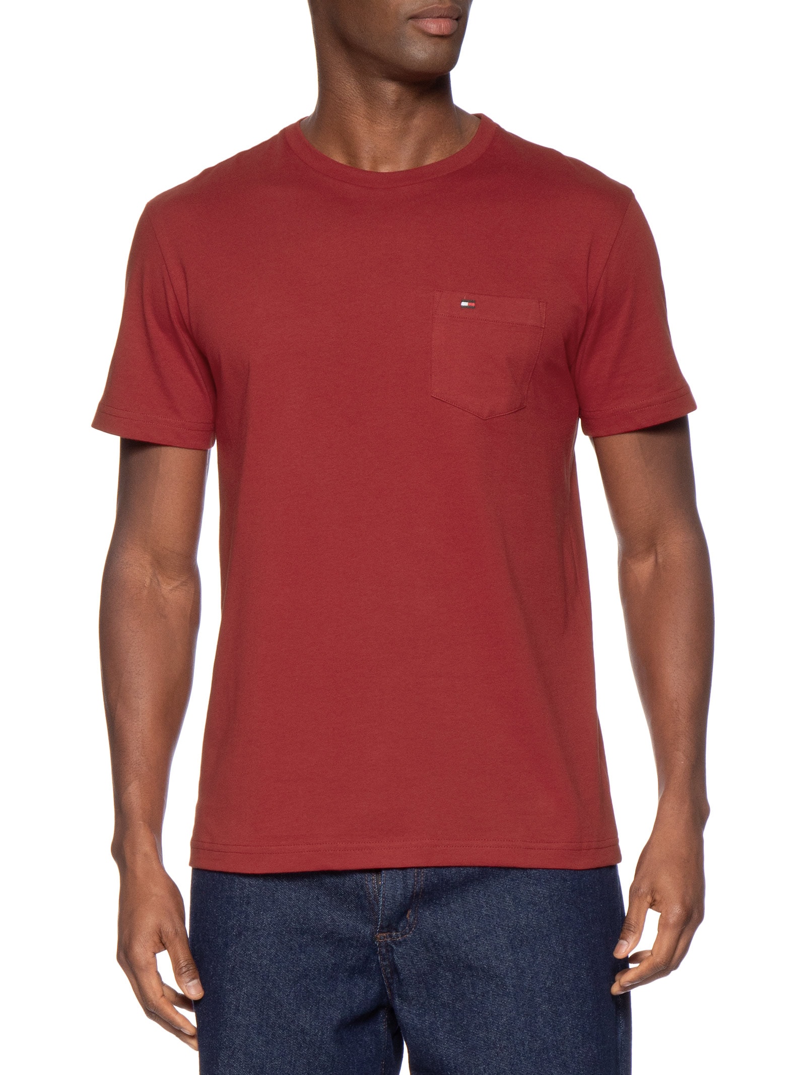 Camiseta Masculina Regular Fit Solid Pocket Vermelho Tommy Hilfiger