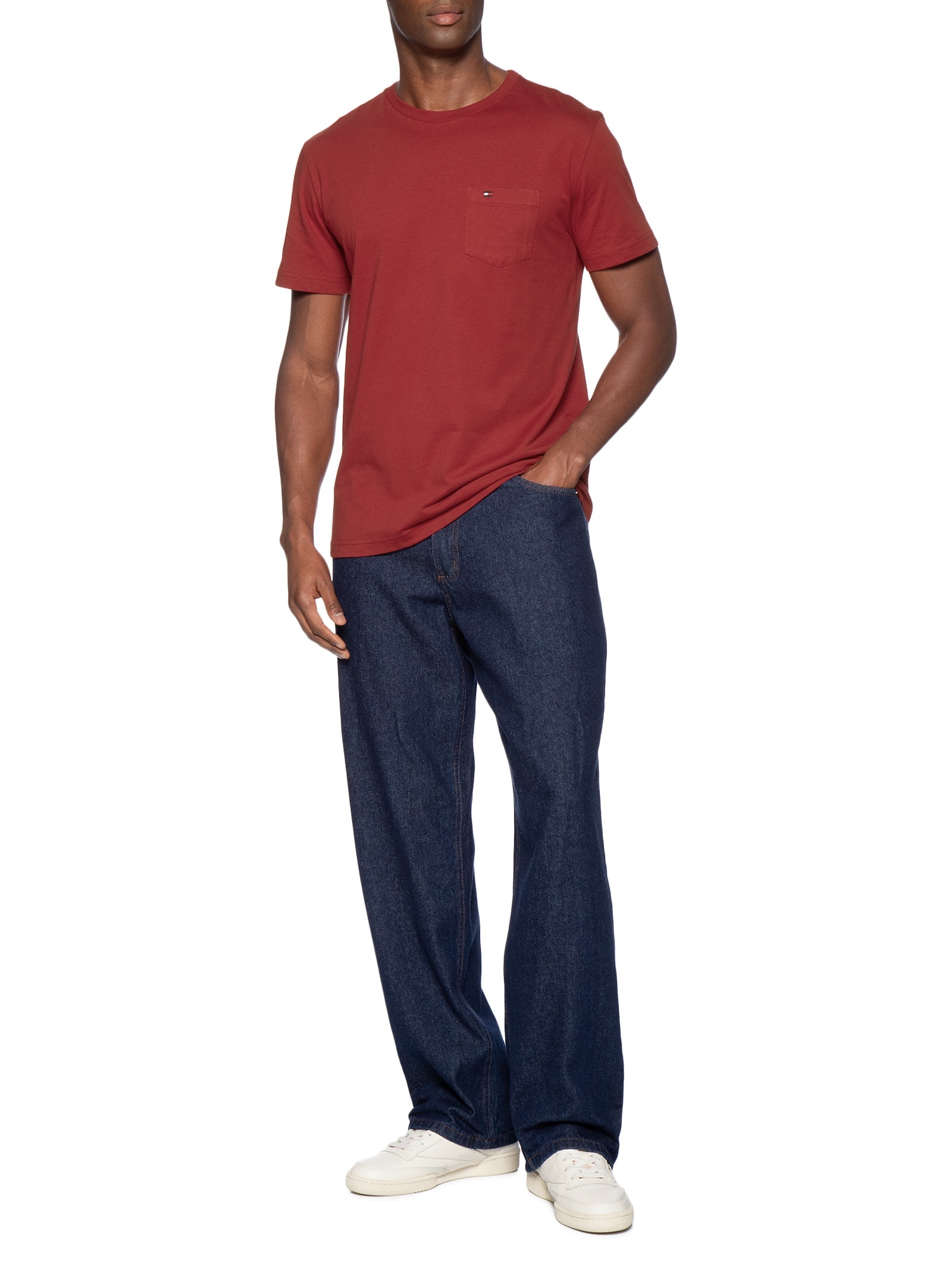Camiseta Masculina Regular Fit Solid Pocket Vermelho Tommy Hilfiger