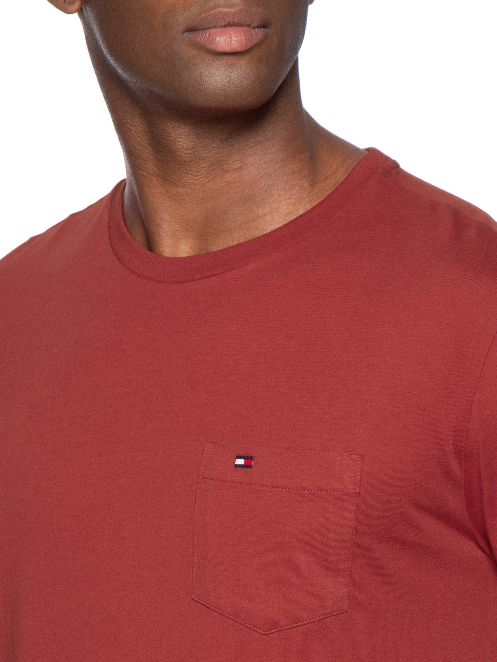 Camiseta Masculina Regular Fit Solid Pocket Vermelho Tommy Hilfiger
