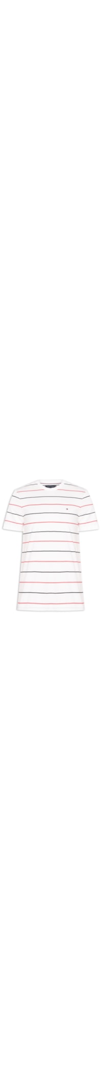Camiseta Masculina Regular Fit Stripe Em Algodão - Branco