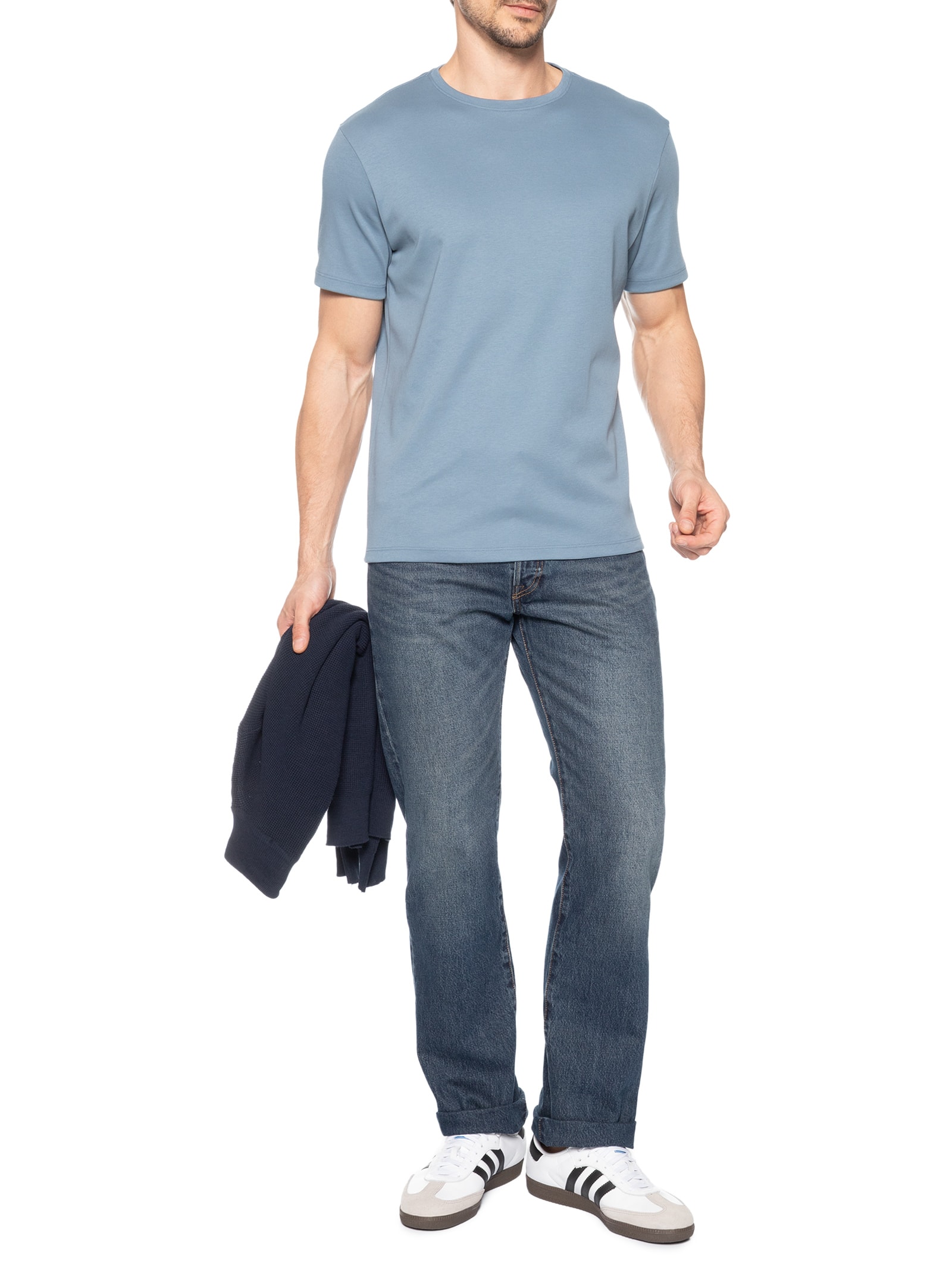 Camiseta Masculina Regular Fit Super Cotton Pima Azul Hering