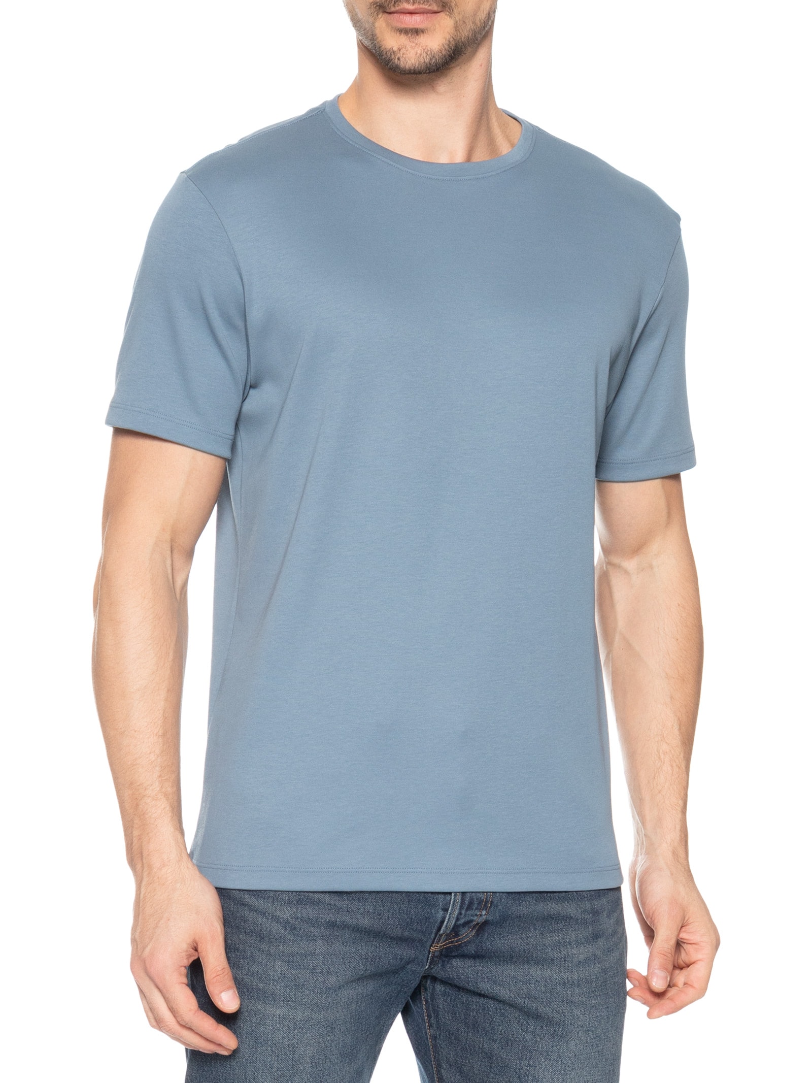 Camiseta Masculina Regular Fit Super Cotton Pima Azul Hering