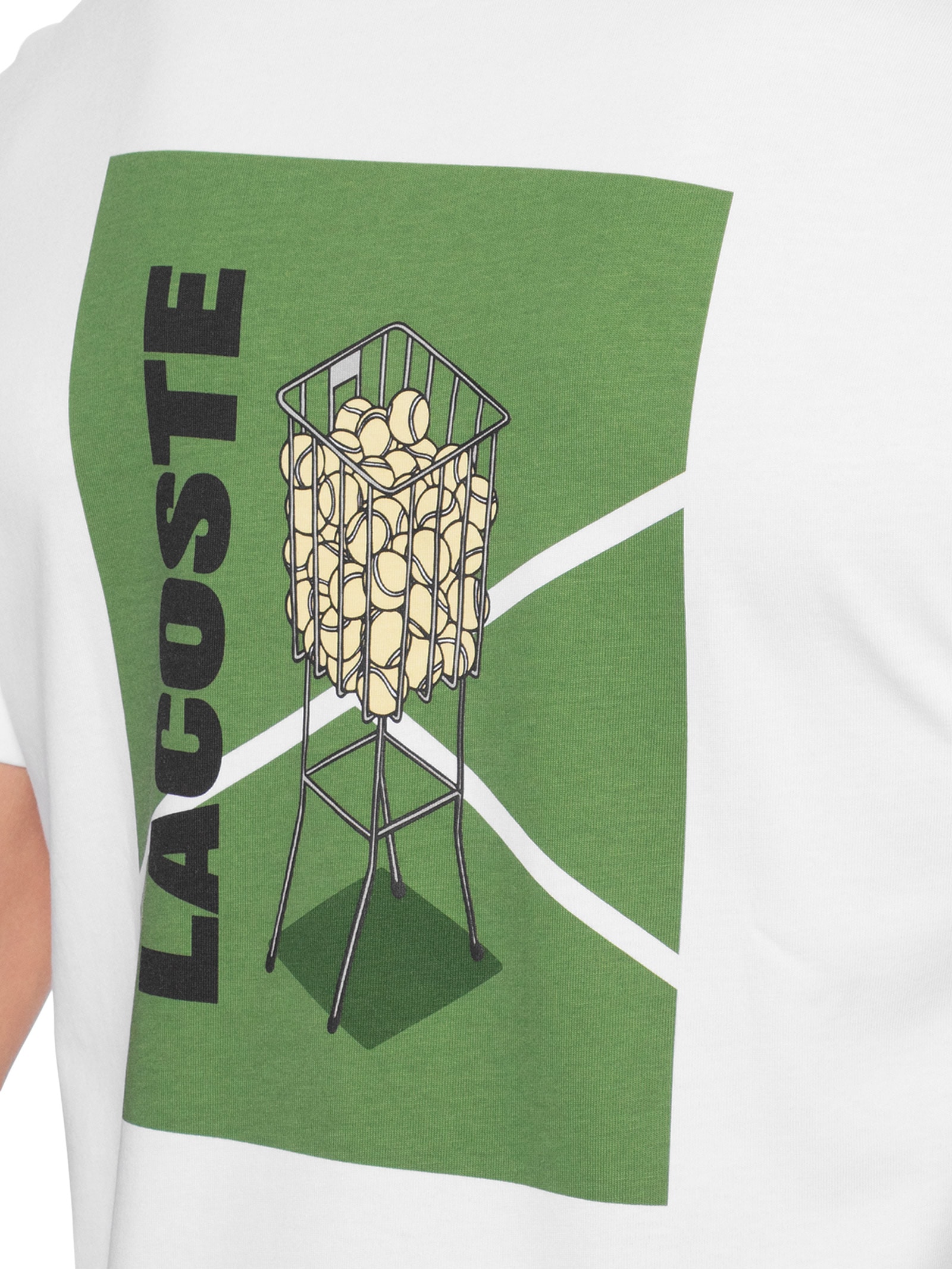 Camiseta Masculina Regular Fit Tech Jersey Heritage branco Lacoste