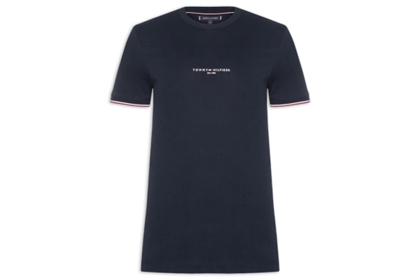 Camiseta Masculina Regular Fit Tipped Com Friso - Azul