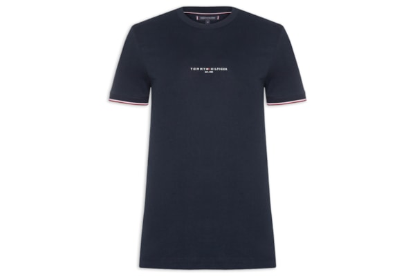 Camiseta Masculina Regular Fit Tipped Com Friso - Azul