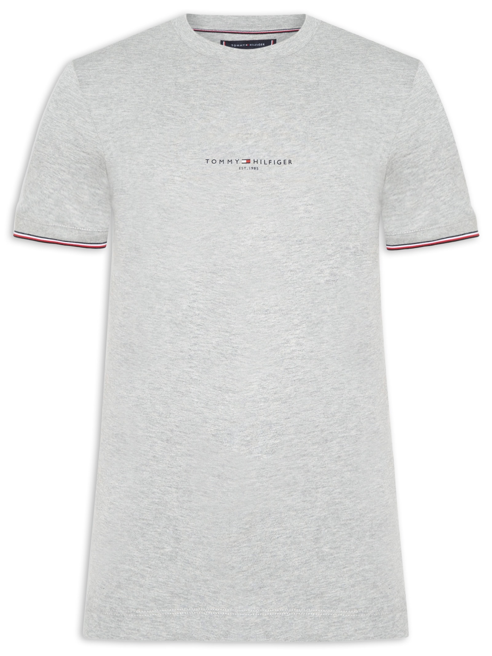 Camiseta Masculina Regular Fit Tipped Com Friso Azul Tommy Hilfiger