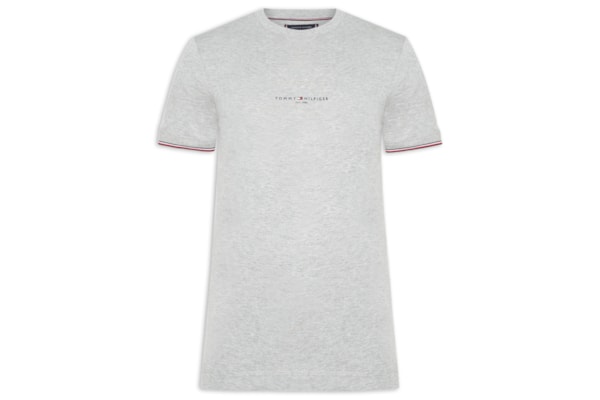 Camiseta Masculina Regular Fit Tipped Com Friso - Cinza