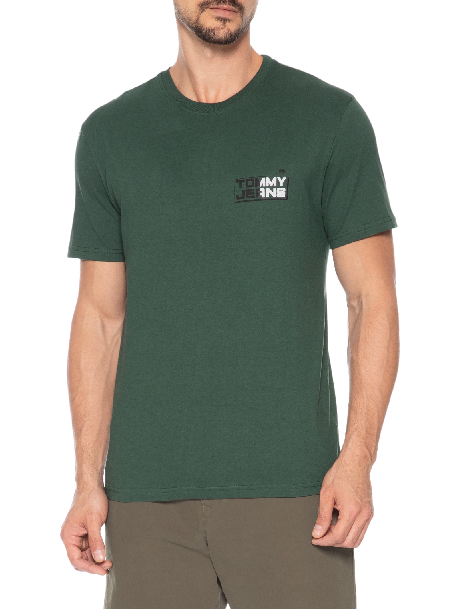 Camiseta Masculina Regular Fit TJ Gym Block Verde Tommy Jeans
