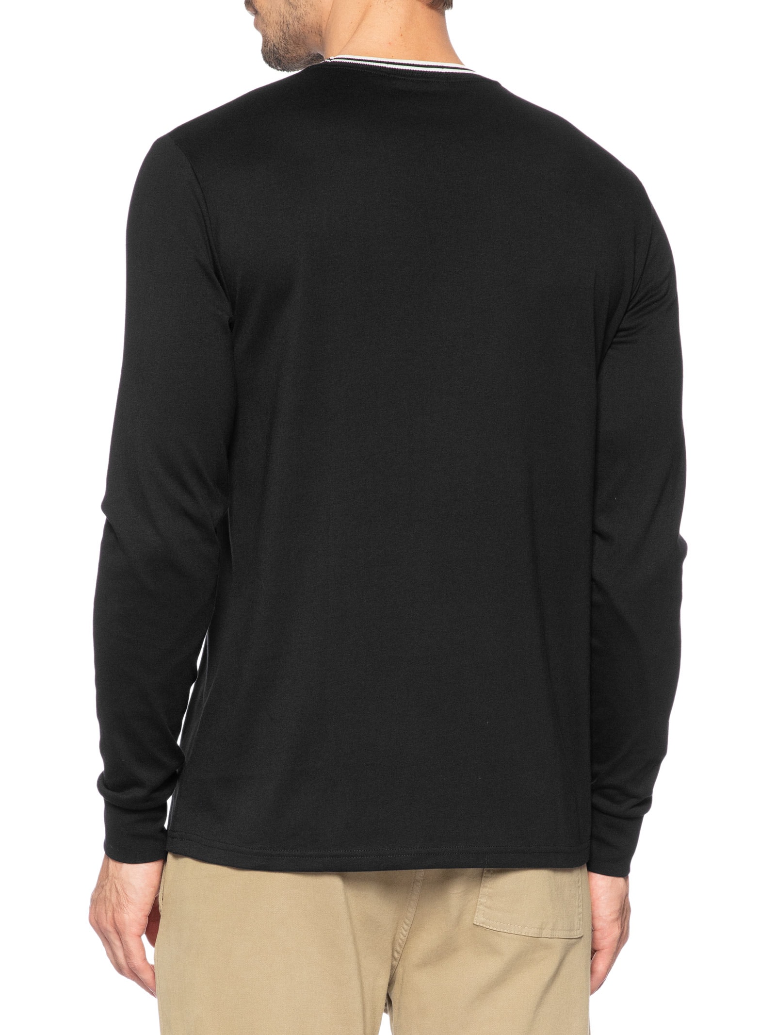 Camiseta Masculina Regular Fit Twin Tipped Em Algodão Preto Fred Perry