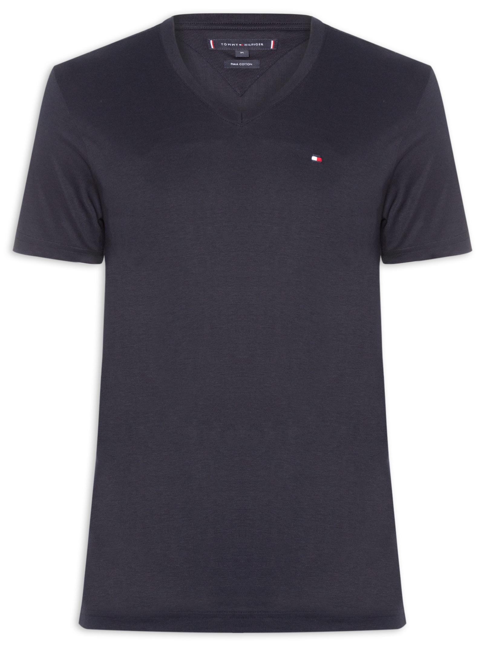 Camiseta Masculina Regular Fit V-Nk Pima Cotton Azul Tommy Hilfiger