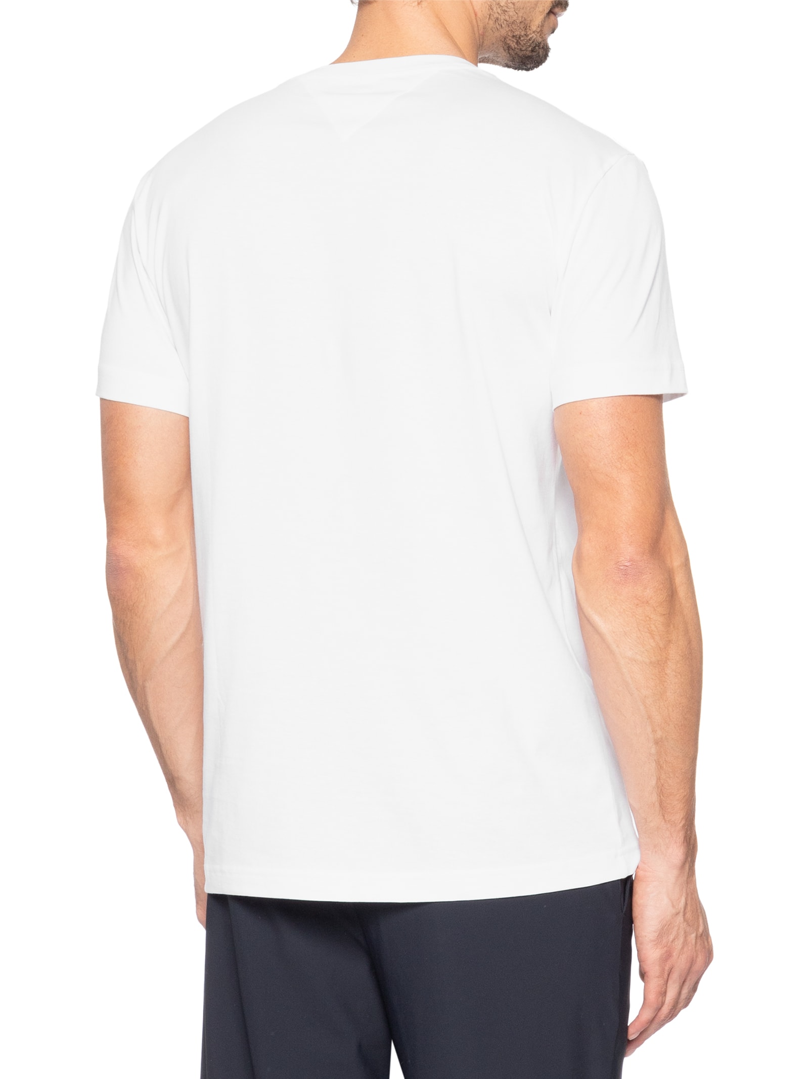 Camiseta Masculina Regular Fit V-Nk Pima Cotton Branco Tommy Hilfiger
