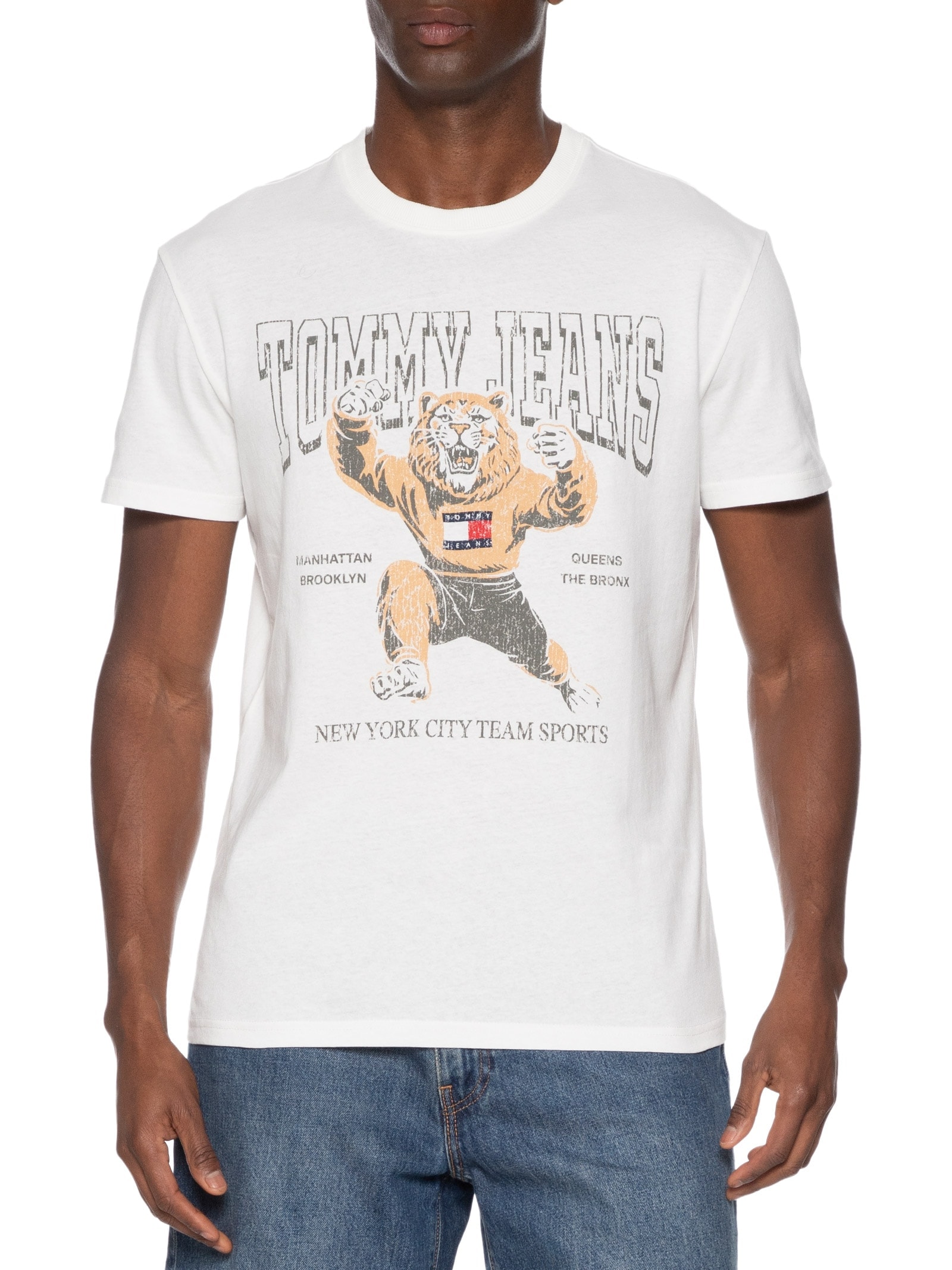 Camiseta Masculina Regular Fit Varsity Novelty Branco Tommy Jeans