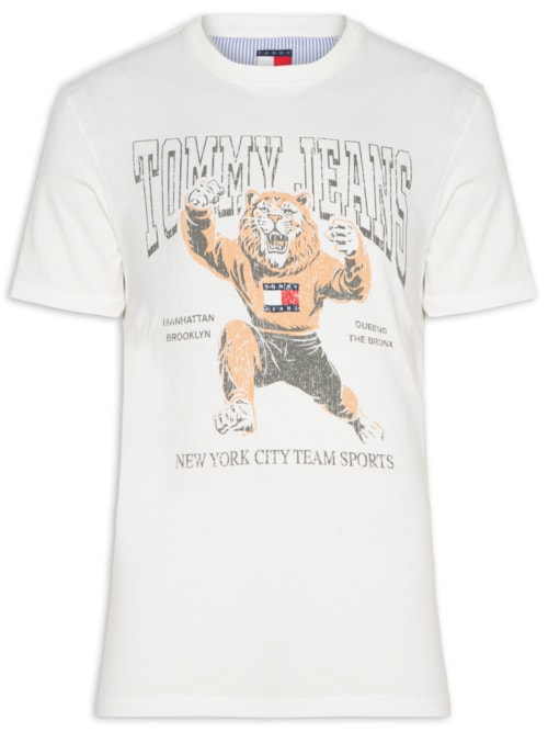 Camiseta Masculina Regular Fit Varsity Novelty – Branco