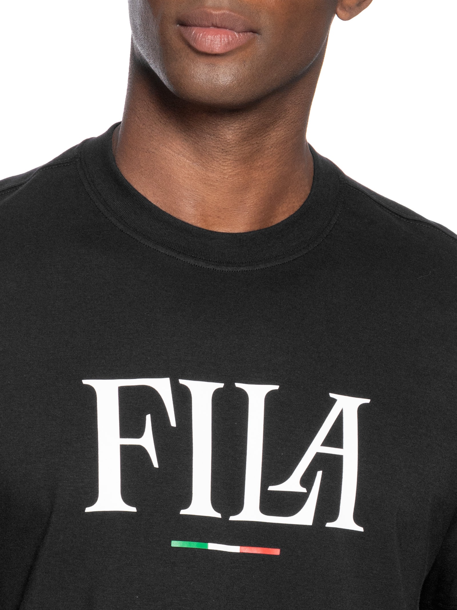 Camiseta Masculina Regular Italy Letter Preto Fila