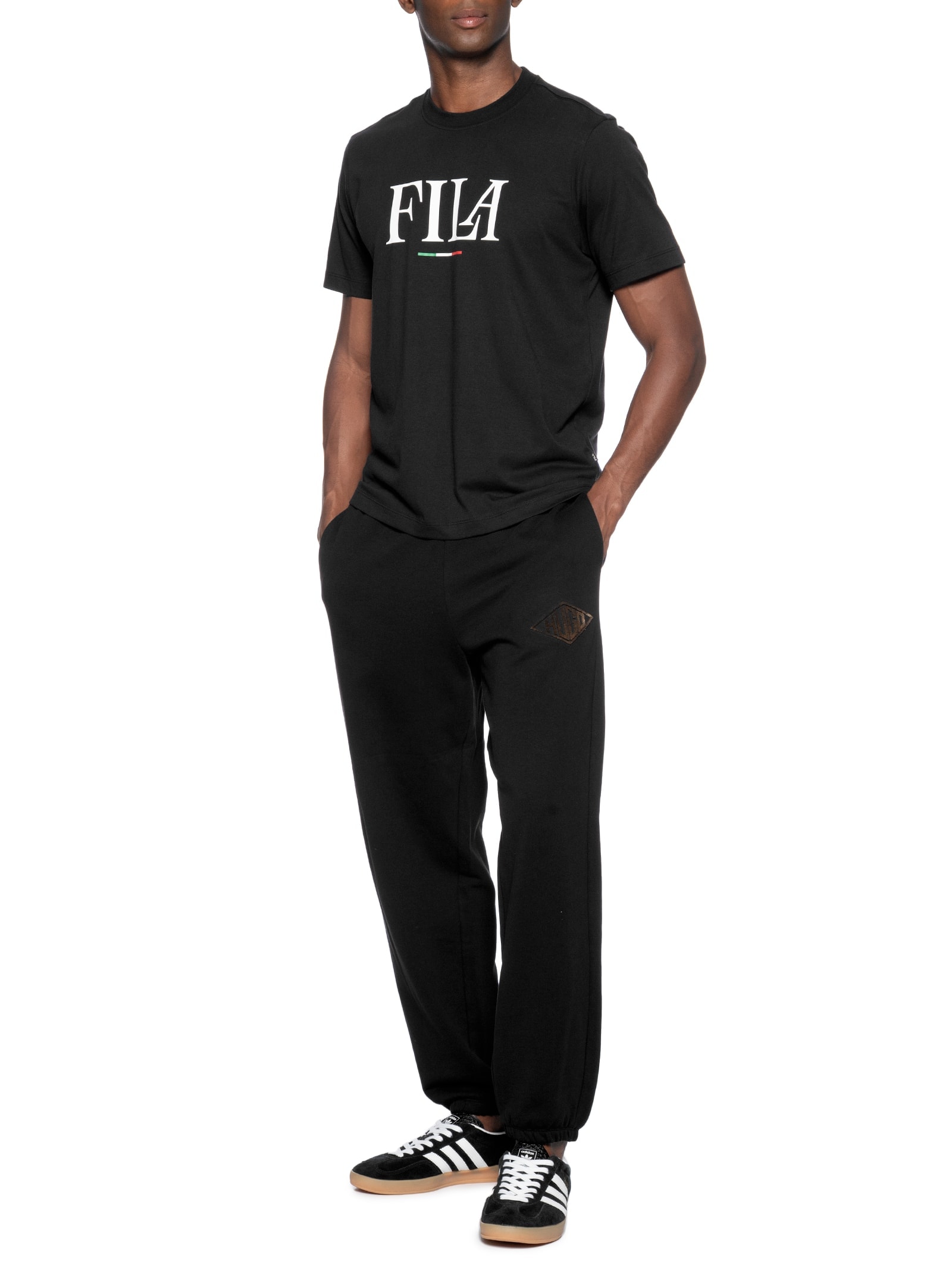 Camiseta Masculina Regular Italy Letter Preto Fila