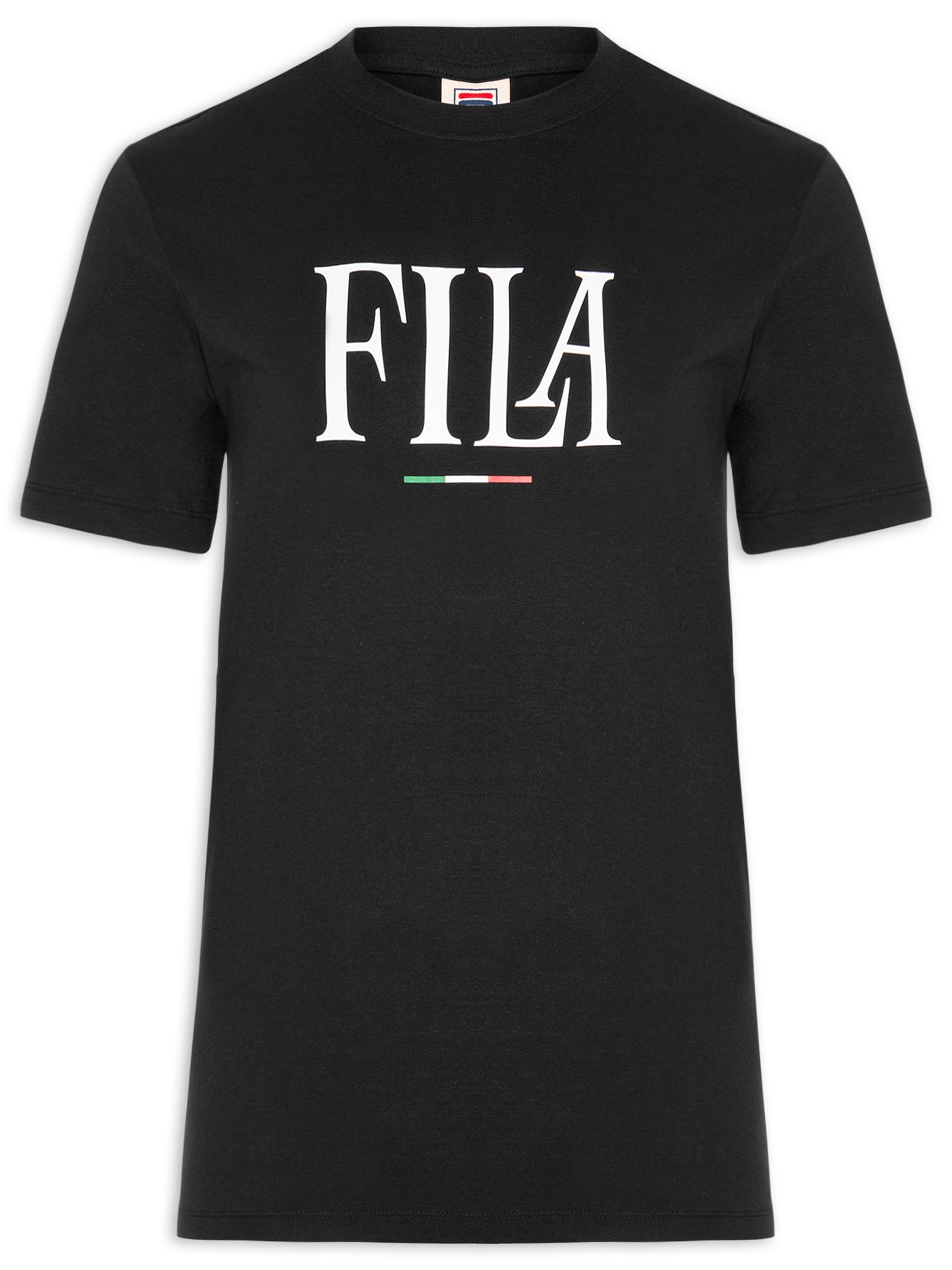 Camiseta Masculina Regular Italy Letter Preto Fila
