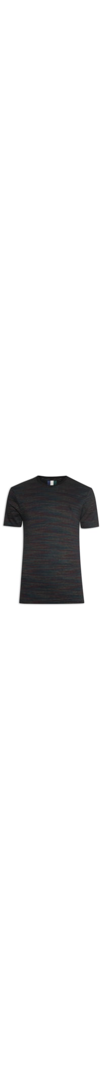 Camiseta Masculina Regular Listras Pontilhadas - Preto