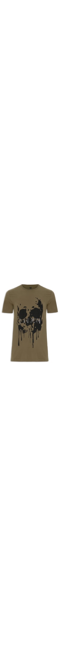 Camiseta Masculina Regular Melted Skull - Marrom