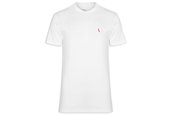 ?Camiseta Masculina Regular Pica Pau Vermelho - Branco 