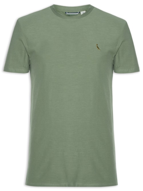 Camiseta Masculina Regular Piquet Flame - Verde