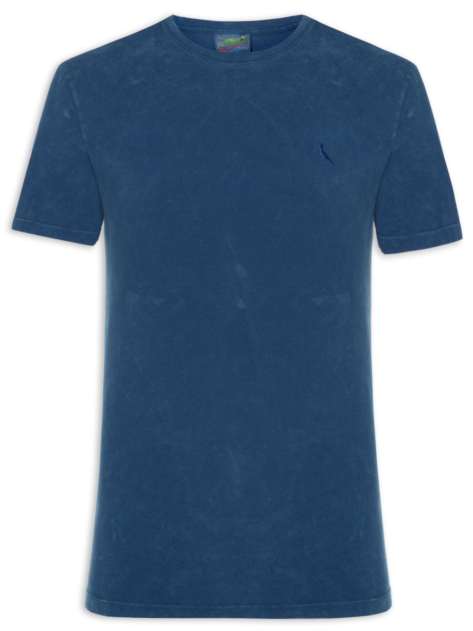 Camiseta Masculina Regular Piquet Marmorizado Azul Reserva