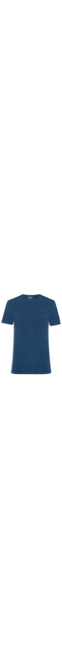Camiseta Masculina Regular Piquet Marmorizado - Azul