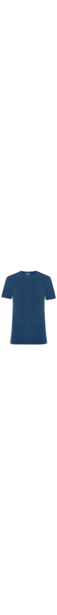 Camiseta Masculina Regular Piquet Marmorizado - Azul