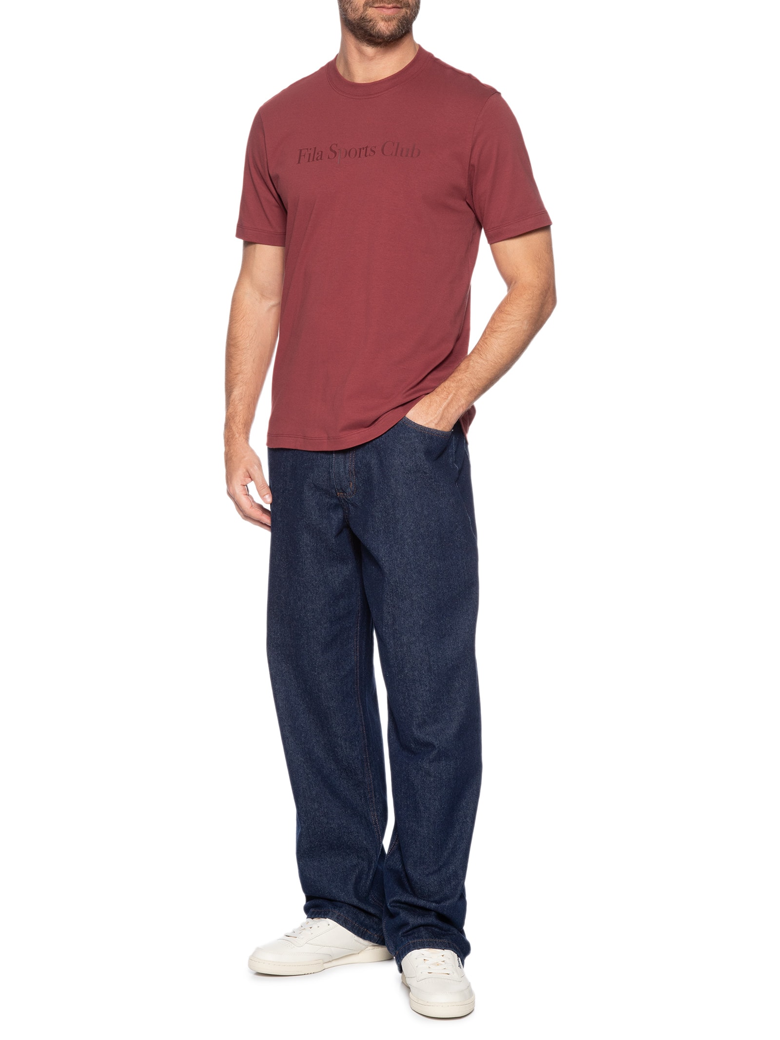 Camiseta Masculina Regular Sport Club Letter Vermelho Fila