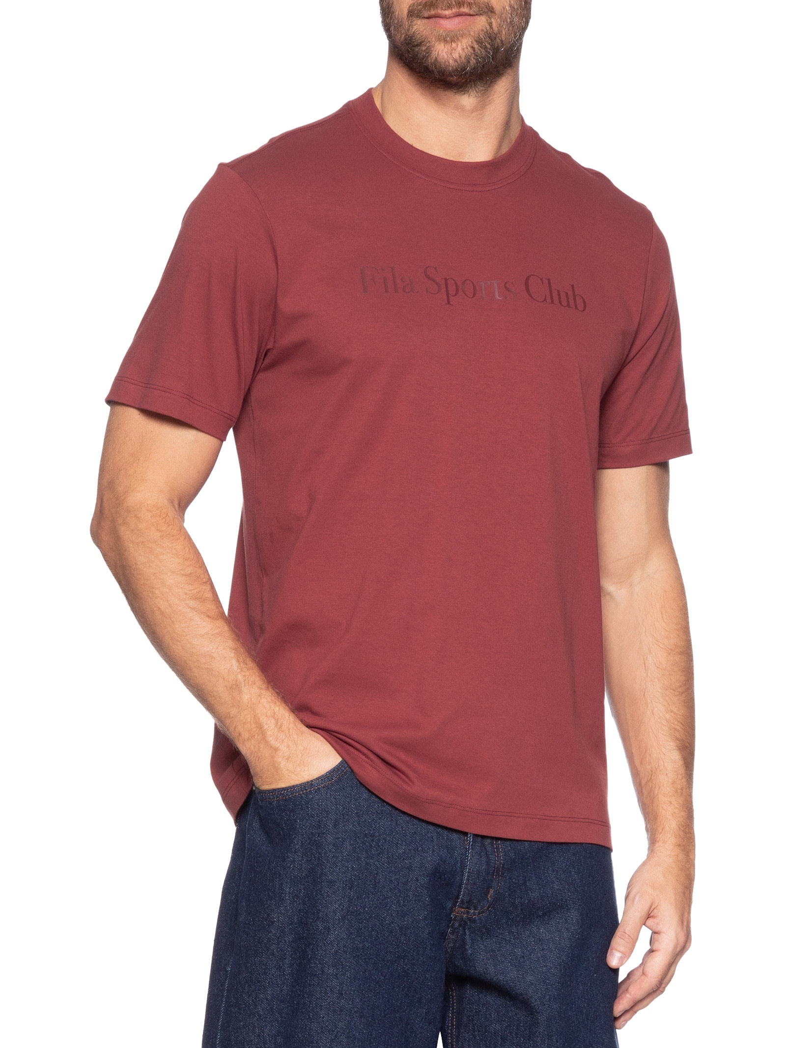 Camiseta Masculina Regular Sport Club Letter Vermelho Fila