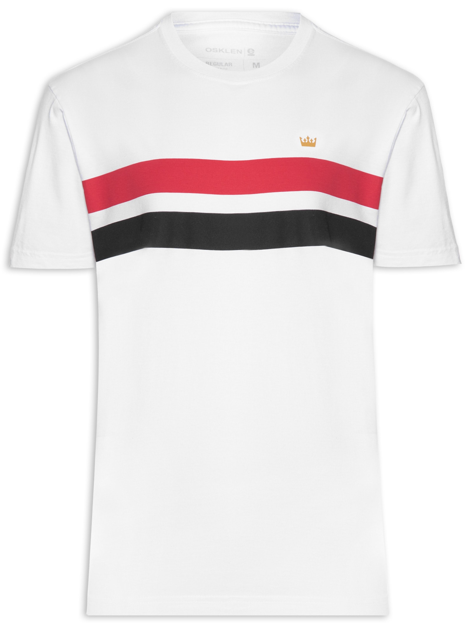 Camiseta Masculina Regular Vintage List Bicolor Branco Osklen