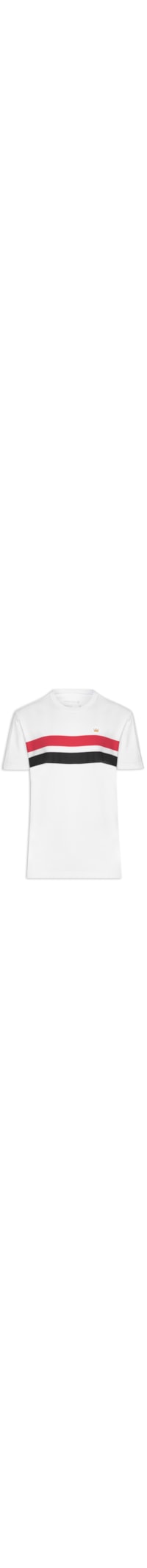 Camiseta Masculina Regular Vintage List Bicolor - Branco