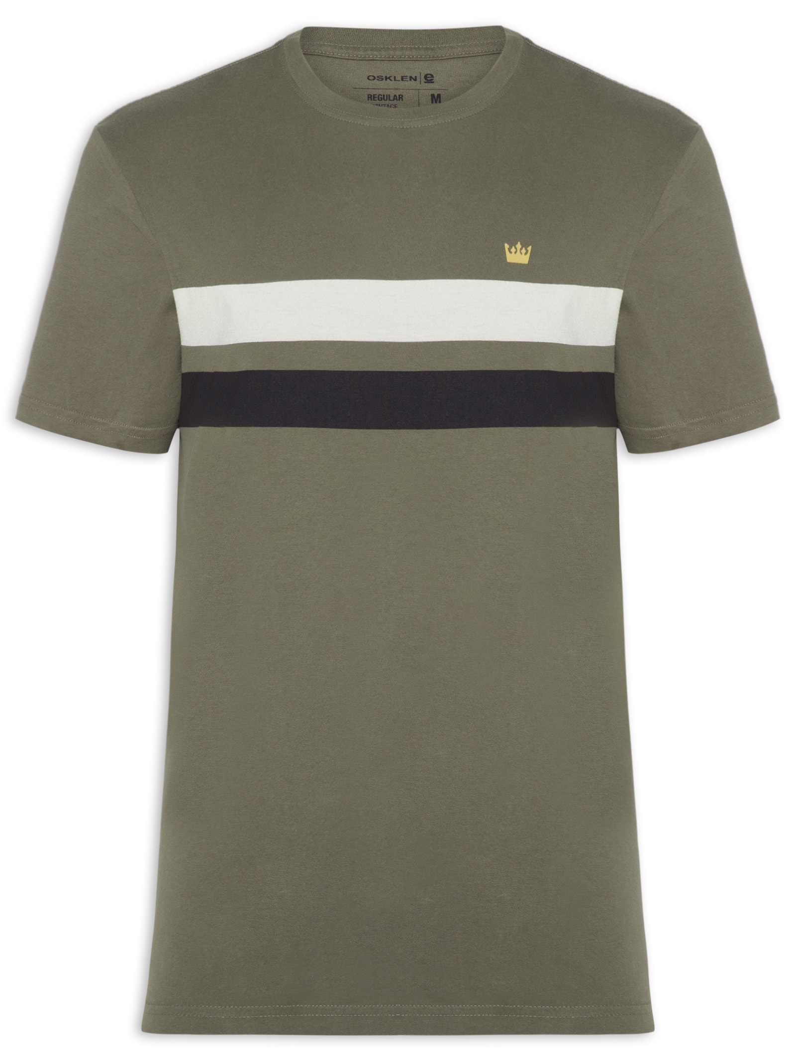 Camiseta Masculina Regular Vintage List Bicolor Verde Osklen