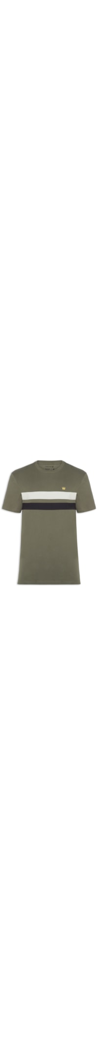 Camiseta Masculina Regular Vintage List Bicolor - Verde
