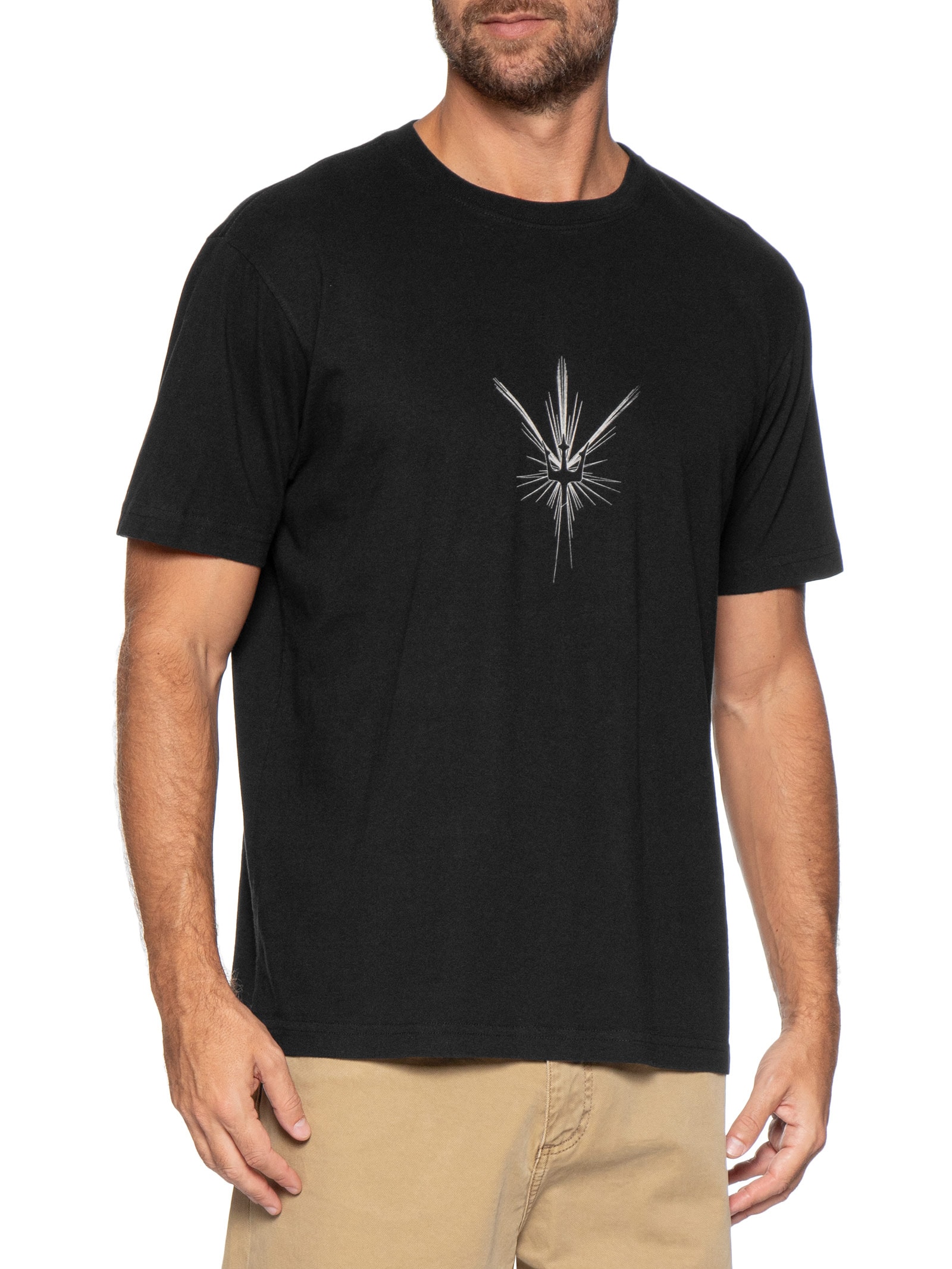 Camiseta Masculina Regular Vintage Surfing Star Preto Osklen