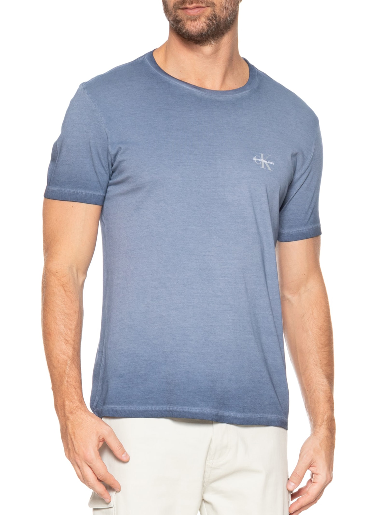 Camiseta Masculina Reissue Tinto Sujo Azul Calvin Klein Jeans