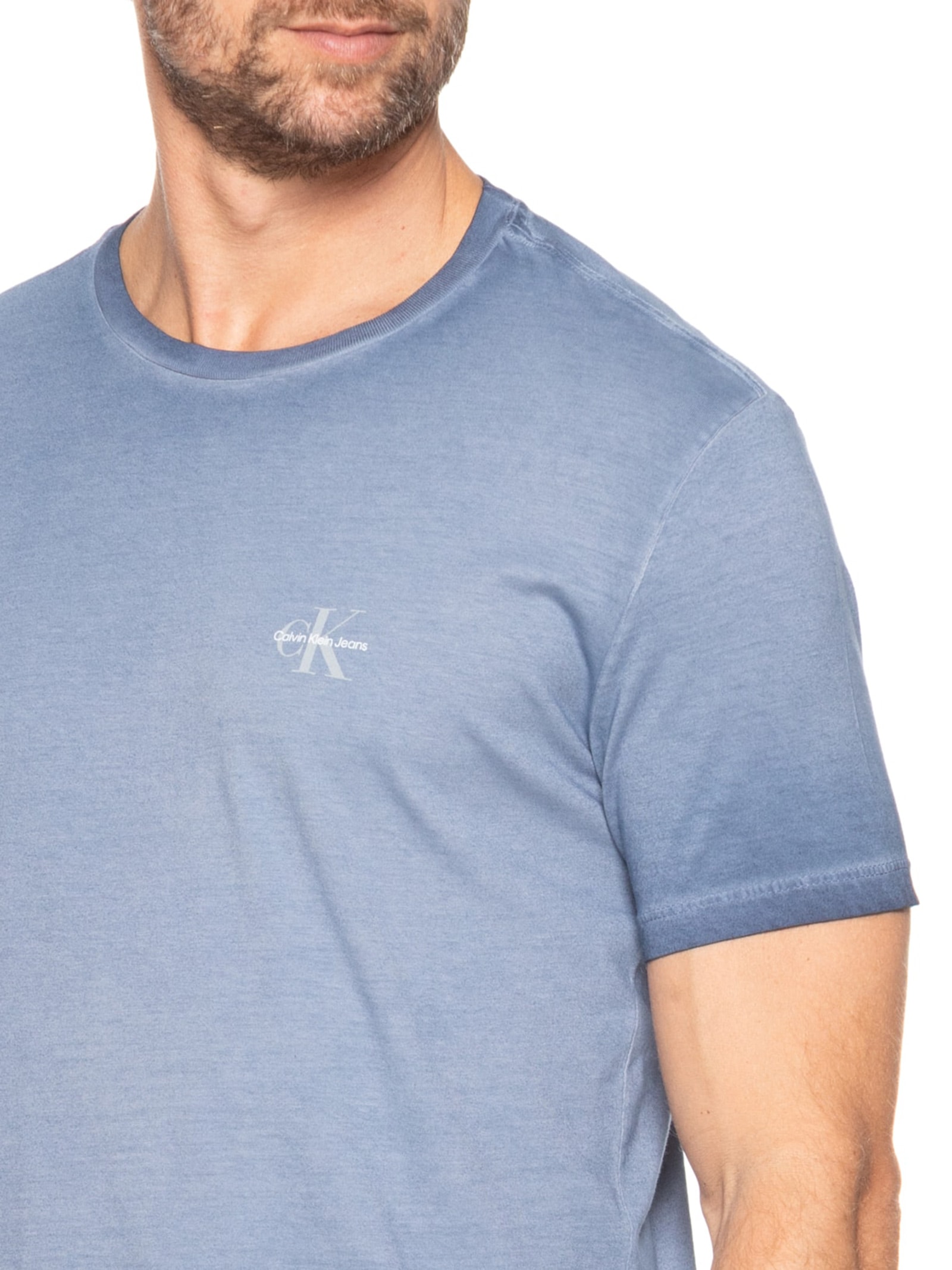 Camiseta Masculina Reissue Tinto Sujo Azul Calvin Klein Jeans