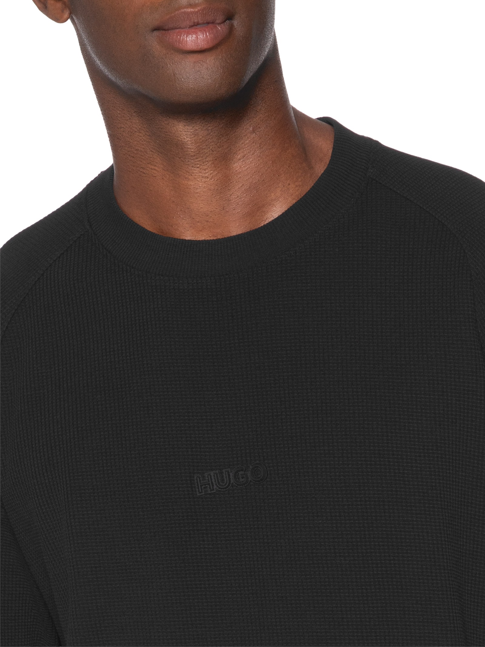 Camiseta Masculina Relaxed-Fit Crew Neck Daffl Preto Hugo