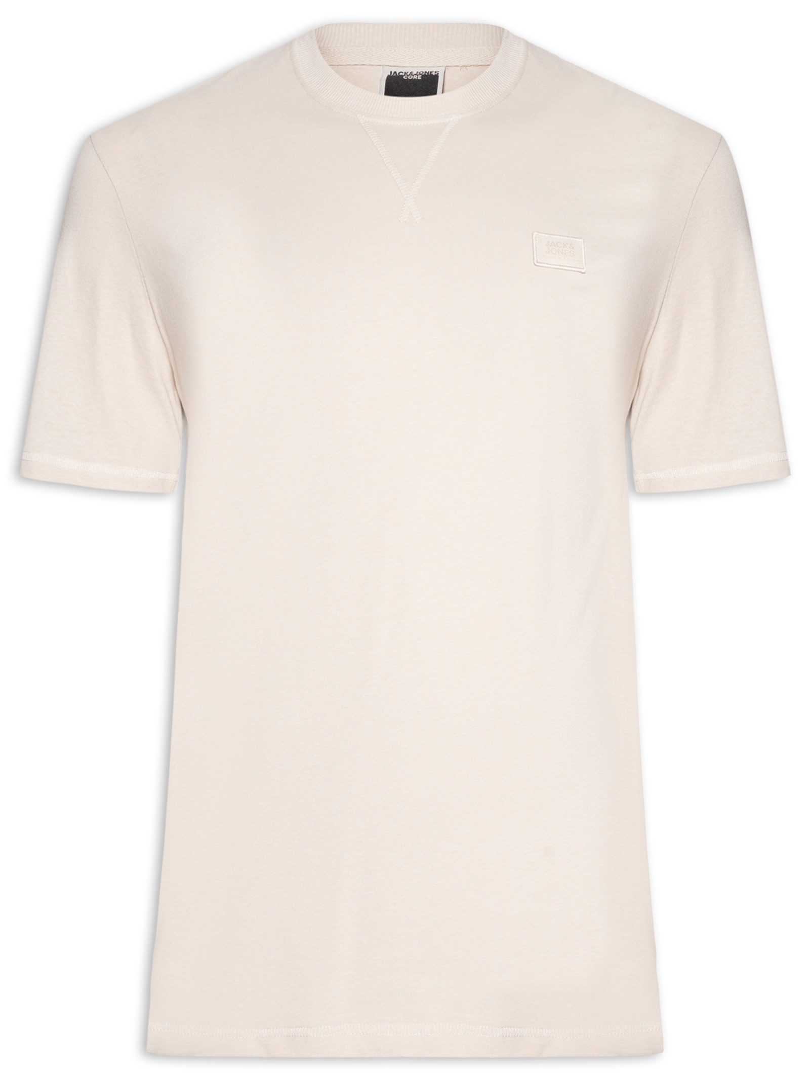 Camiseta Masculina Relaxed Fit Em Algodão Bege Jack & Jones